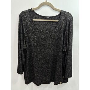 Storybuk Long Sleeve Top Dark Gray Buttons Minimalist Size XL